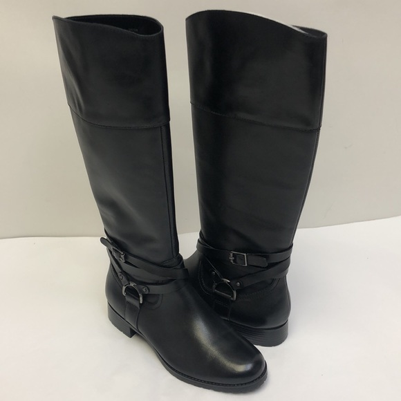 Lauren Ralph Lauren Savion Black Boots Leather New - Picture 3 of 12
